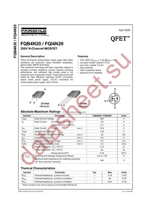 FQI4N20TU datasheet  